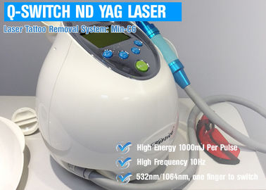 1064 nanómetro/532 máquina del retiro del tatuaje del laser del ND del nanómetro YAG, equipo del retiro del laser del tatuaje
