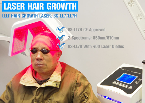Máquina ajustable del crecimiento del laser del pelo de la energía con los diodos láser reales de la longitud de onda 650nm/670nm