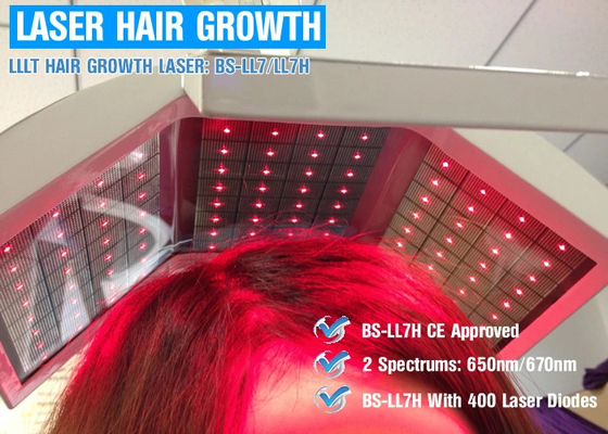 Máquina ajustable del crecimiento del laser del pelo de la energía con los diodos láser reales de la longitud de onda 650nm/670nm